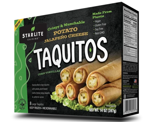 Starlite Cuisine potato jalapeno cheese taquitos - vegan gluten-free